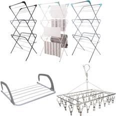 Clothing Care Straame Three-tier folding rack 36 thickened sock hanger radiator laundry clothes airer