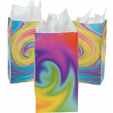 Birthdays Gift Bags Fun Express 12 Pc 5.2"x10" Tie-Dyed Treat Bags