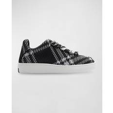 Burberry Black & White Check Knit Box Sneakers