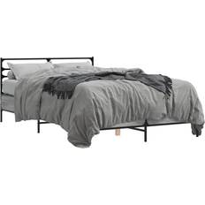 vidaXL Grey Sonoma Double Bed Frame Engineered Wood/Metal