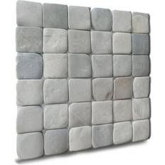 Mosaic Tiles b.o.i & Beyond, Molar 5 Grey Pebble Mosaic Tiles for Backsplash Kitchen and Bathroom X tiles 30.5x30.5