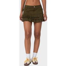 Green - Short Skirts Edikted Pleated Cotton Miniskirt