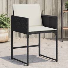 Synthetic Rattan Garden Chairs Homie Gartenstühle mit Kissen 4 Stk Schwarz Poly Rattan