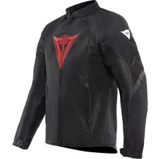 Dainese Air Graphics Tex Jacket, sommarjacka, ventilerad och lätt motorcykeljacka med mjuka skydd på axlar och armbågar, man, svart/diamant röd Herr