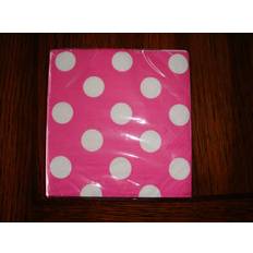 Unique Hot pink dots 2 ply beverage napkins 16ct 0.09 lbs