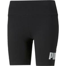 Elastane/Lycra/Spandex Shorts Puma Essentials Logo Women's Short Leggings - Black