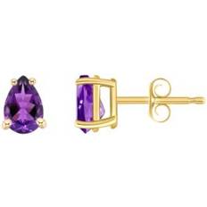 Macy's Purple Earrings Macy's Amethyst Pear Stud Earrings 3/4 ct. t.w. in 14k Gold Gold