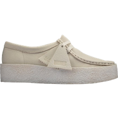 Beige - Schnürung Mokassins Clarks Wallabee Cup - White Nubuck