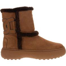 Tod's Kängor & Boots Tod's Brown Suede Shearling Trim Boots - Brown