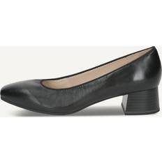 Caprice Skor Caprice CAPRICE Pumps, schwarz, aus Leder mit Blockabsatz, Gr