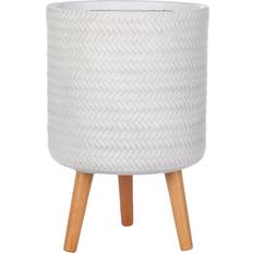 Wilko wilko Plaited Style White Indoor Cylinder Plant Pot with