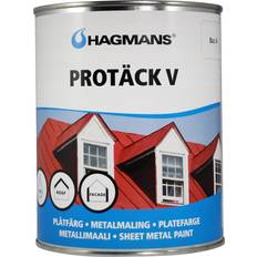 Sorte - Vandbaserede Maling Hagmans Protäck V Metalmaling Black 1L