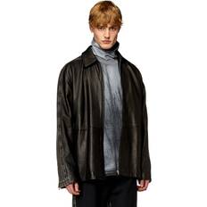 Diesel Herre Overtøj Diesel Black L-Stoller Leather Jacket 97W IT