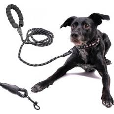 Reflekterande Hundkoppel 3m Svart Med Skumhandtag