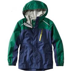 Rainwear L.L.Bean Boys' Trail Model Colorblock Rain Jacket Night/Emerald Spruce