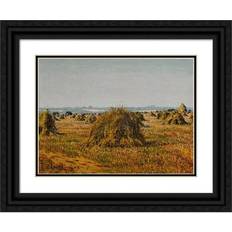 Framed Art Frame To Wall 24x19 Black Double Matted Museum Print Titled: Perigny Wheat Wreaths 1905 Framed Art