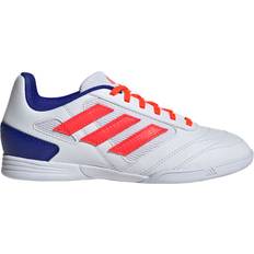 adidas Kids' Super Sala Indoor Soccer Shoes, 5, White/Red