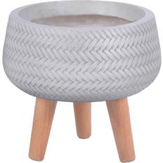 Wilko wilko Plaited Style White Indoor Plant Pot ∅23.1cm