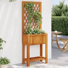 vidaXL Planter with Trellis Wood Acacia