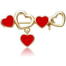 14k Brooches Rachel Glauber GigiGirl Infants/Toddlers 14k Gold Plated Red Enamel Heart Pin Red