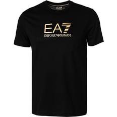 EA7 Camiseta Gold Label Manga Corta Negro Dorado - Black