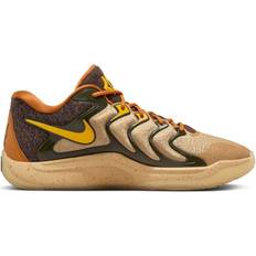 Braun - Damen Basketballschuhe Nike KD17 x Bink - Sesame/Rough Green/Monarch/University Gold