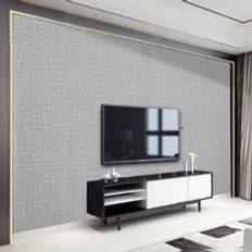 LivingAndHome Grey Linen Textured pvc Self-adhesive Wallpaper