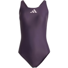 Adidas Ensfarvet Badedragter adidas 3 Bar Logo Swimsuit - Aurora Black/Preloved Fig