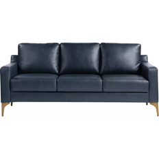 Leather Sofas Serta Freemont Stationary Navy Sofa 78" 3 Seater