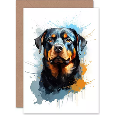 ARTERY8 Greeting Card Rottweiler Lovers Gift Watercolour Pet