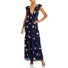 Aqua Long Dresses Aqua Ruffled Maxi Dress 100% Exclusive Navy Multi