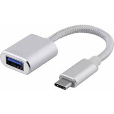Deltaco USB C 3.1 Gen.1 - USB A OTG Adapter M-F