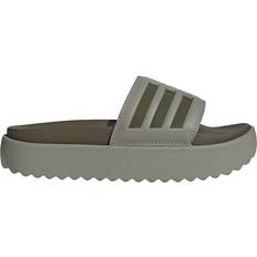 Polyurethane Slippers & Sandals Adidas Adilette Platform Slides - Silver Pebble/Olive Strata