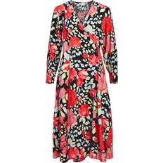 Dame - Roségull Klær Object Collectors Item Limone L/S Midi Dress Hot Coral AOP:Flower