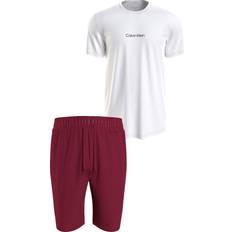 Man - Red Pyjamas Calvin Klein Slogan T-Shirt And Shorts Set