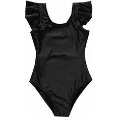 Black - Girls Swimwear Styles Love Mommy and Me Ruffle One Piece Swimsuit Black Matching Family Bathing Suit Beach Pool Swimwear Girl, 9-12 Months