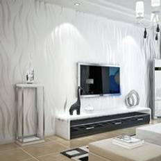 LivingAndHome Modern Non-pasted Wave Wallpaper,Off White