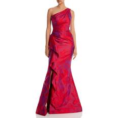 Men - Pink Dresses Teri Jon by Rickie Freeman One Shoulder Jacquard Gown Fuschia