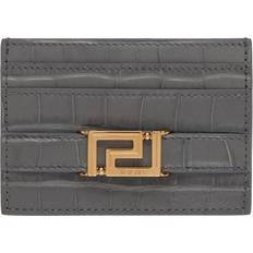 Versace Croc-Effect Greca Goddess Card Holder - 1E51V Charcoal UNI