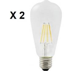 DIALL 2.7W 470Lm Clear St64 Warm White Led Filament Light Bulb, Pack Of 2 One Size