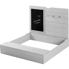 Sandpit with Lid Hinged with Board & 3 Hooks