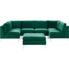 Divano a U - Poliestere Divani Beliani U Shaped Modular Green Divano 300cm Divano 3 Posti