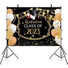 Fotobakgrunder Backdrop Professional Store Golden Yellow Balloons Black Background
