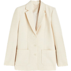 Polyamid Jacketts H&M Textured Woven Jacket - Cream White