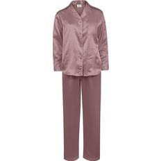 Lady Avenue Satin Long Sleeve Pyjamas - Winter Rose