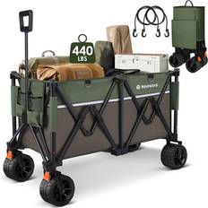 Utility Wagons Raynesys Festival Trolley Heavy Duty, 200KG 200L Folding Trolley on Wheels, Collapsible Trolley for Camping, Sports, Shopping, Army Green Brown