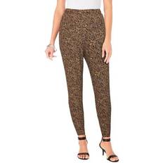 Pants & Shorts Roaman's Plus Ankle-Length Essential Stretch Legging by in Chocolate Sketch Floral Size S Activewear Workout Yoga Pants