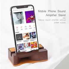 Tomtop Jms Mobile Phone Sound Amplifier Stand Wooden Cell Phone Stand with Sound Amplifier Phone Holder Desk