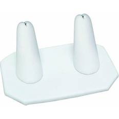 White Jewelry Stands White faux leather double short finger jewelry display