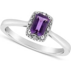 Macy's Purple Rings Macy's Gemstone and Diamond Accent Ring in Sterling Silver Amethyst